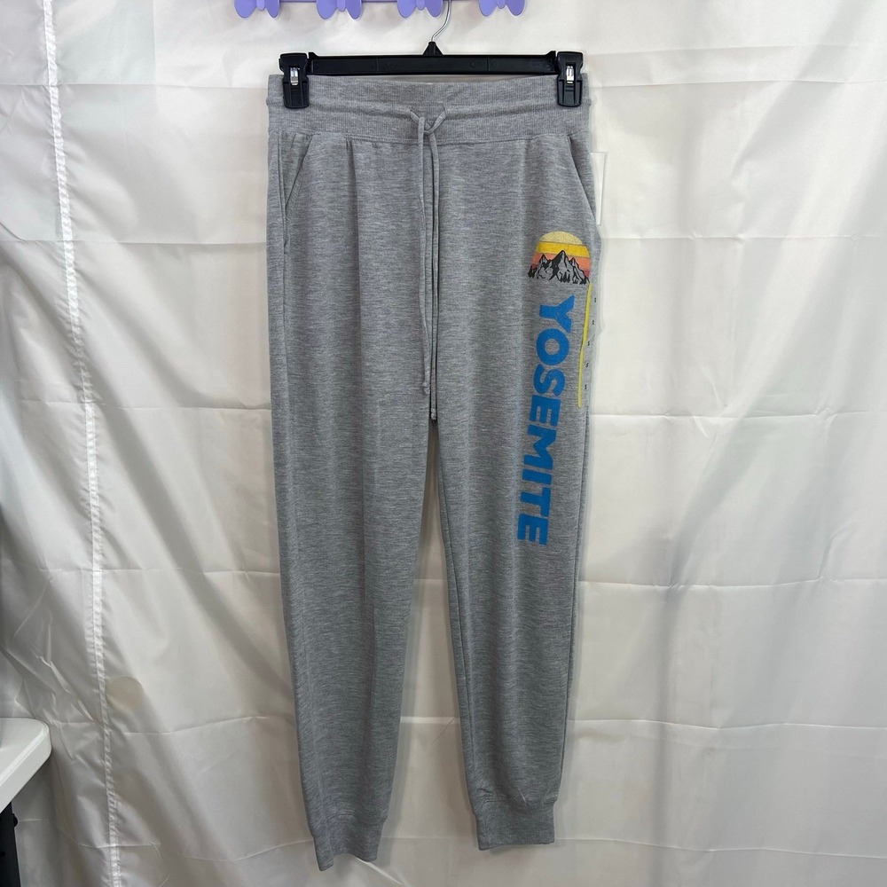 NEW Zoe + Liv women's gray Yosemite pull on lightweight jogger lounge sweatpants